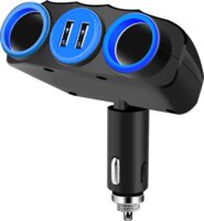 Vakoss TP-3268K 2xUSB-A Autós szivargyújtó Elosztó 2x 12V - Fekete