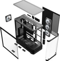 MODECOM Volcano Volcano AQ200 ARGB Midi torony számítógépház + 4db 120mm ventilátor - Fekete