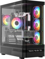 MODECOM Volcano Volcano AQ200 ARGB Midi torony számítógépház + 4db 120mm ventilátor - Fekete