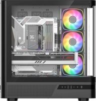 MODECOM Volcano Volcano AQ200 ARGB Midi torony számítógépház + 4db 120mm ventilátor - Fekete