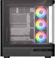 MODECOM Volcano Volcano AQ200 ARGB Midi torony számítógépház + 4db 120mm ventilátor - Fekete