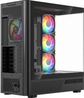 MODECOM Volcano Volcano AQ200 ARGB Midi torony számítógépház + 4db 120mm ventilátor - Fekete