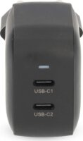Nedis WGCHA45WBK 2x USB-C GaN Hálozati Gyorstöltő Adapter 45W - Fekete