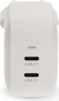 Nedis WGCHA45WWT 2x USB-C GaN Hálozati Gyorstöltő Adapter 45W - Fehér