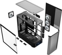 MODECOM Volcano Volcano AQ500 ARGB Midi Torony számítógépház + 4db 120mm ventilátor - Fekete