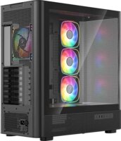 MODECOM Volcano Volcano AQ500 ARGB Midi Torony számítógépház + 4db 120mm ventilátor - Fekete