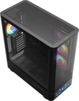 MODECOM Volcano Volcano AQ500 ARGB Midi Torony számítógépház + 4db 120mm ventilátor - Fekete