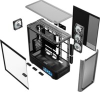 MODECOM Volcano Volcano AQ400 ARGB Midi torony számítógépház + 4db 120mm ventilátor - Fekete