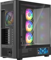 MODECOM Volcano Volcano AQ400 ARGB Midi torony számítógépház + 4db 120mm ventilátor - Fekete
