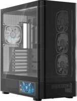 MODECOM Volcano Volcano AQ400 ARGB Midi torony számítógépház + 4db 120mm ventilátor - Fekete