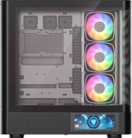 MODECOM Volcano Volcano AQ400 ARGB Midi torony számítógépház + 4db 120mm ventilátor - Fekete