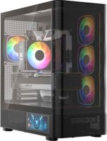 MODECOM Volcano Volcano AQ400 ARGB Midi torony számítógépház + 4db 120mm ventilátor - Fekete