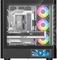 MODECOM Volcano Volcano AQ400 ARGB Midi torony számítógépház + 4db 120mm ventilátor - Fekete