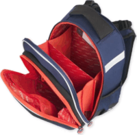 Budmil ergonómiai hátitáska autó mintával - Kék/Narancs