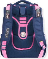 Budmil ergonómiai hátitáska Róka mintával - Kék/Rózsaszín