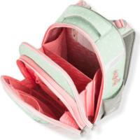 Budmil ergonómiai hátitáska Ló mintával - zöld/Rózsaszín