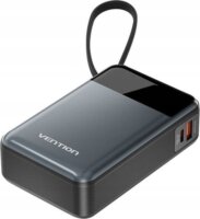 Vention FHYB0 Powerbank integrált USB-C kábellel 20000mAh 65W - Fekete