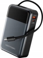 Vention FHYB0 Powerbank integrált USB-C kábellel 20000mAh 65W - Fekete