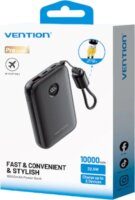 Vention FKAB0-C Powerbank 10000mAH 22.5W (1.5-3A / 5-12V) - Fekete