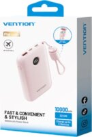 Vention FKAP0-C Powerbank 10000mAH 22.5W (1.5-3A / 5-12V) - Rózsaszín