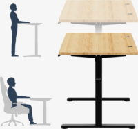 Mark Adler Craft 7.3 Elektromosan állítható Gamer asztal 140 x 70 x 118 cm - Natúr fa/Fekete