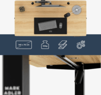 Mark Adler Craft 7.3 Elektromosan állítható Gamer asztal 140 x 70 x 118 cm - Natúr fa/Fekete