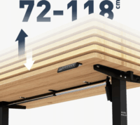 Mark Adler Craft 7.3 Elektromosan állítható Gamer asztal 140 x 70 x 118 cm - Natúr fa/Fekete