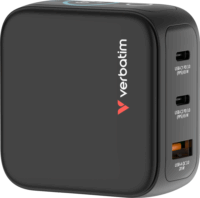 Verbatim 30238 USB-A / 2x USB-C Mini GaN Hálózati Gyorstöltő Adapter 65W - Fekete