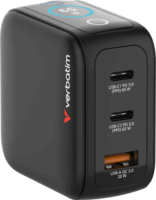 Verbatim 30238 USB-A / 2x USB-C Mini GaN Hálózati Gyorstöltő Adapter 65W - Fekete