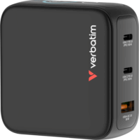Verbatim 30239 USB-A / 2x USB-C Mini GaN Hálózati Gyorstöltő Adapter 100W - Fekete