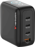 Verbatim 30240 USB-A / 2x USB-C Mini GaN Hálózati Gyorstöltő Adapter 140W - Fekete