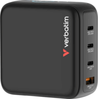 Verbatim 30240 USB-A / 2x USB-C Mini GaN Hálózati Gyorstöltő Adapter 140W - Fekete