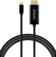 Savio CL-190 USB-C apa - HDMI apa Átalakító Adapter 1m - Fekete