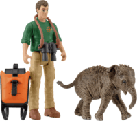 Schleich 81476 Pocket Set! Kutató elefánttal figura szett