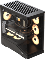 Formula Crystal U9 PA Black Midi torony Számítógépház + 4db 120mm ventilátor - Fekete
