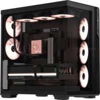 Formula Crystal Z7 PA Black midi torony Számítógépház + 5db 120mm ventilátor - Fekete