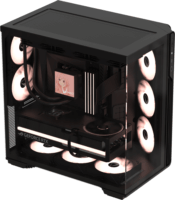 Formula Crystal Z7 PA Black midi torony Számítógépház + 5db 120mm ventilátor - Fekete