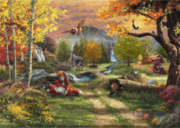 Schmidt Spiele 58050 Thomas Kinkade Studios: Disney - A Róka és a Vadász 1000 darabos Puzzle