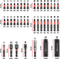 Einhell 109220 M-Case PH + PZ + SL + TORX Bit készlet 39 darabos