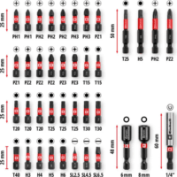 Einhell 109210 M-Case PH + PZ + SL + TORX Bit készlet 39 darabos