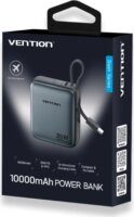 Vention FHEH0 Powerbank integrált USB-C kábellel / 10000 mAh 35W - Szürke