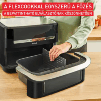 Tefal EY922D Dual Easy Fry Flex AirFryer Forrólevegős sütő 9L 2700 Watt - Fekete