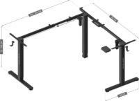 Mark Adler Xeno 7.6 Elektromosan állítható Sarok Gamer asztal váz 72-118 cm - Fekete