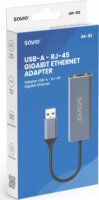 Savio AK-83 USB-A 3.1 Gen 1 apa - RJ-45 Ethernet anya Adapter - Szürke
