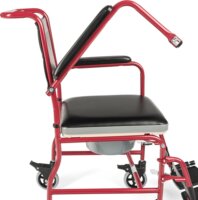 Timago FS692 Összecsukható WC Kerekesszék Max 100kg - Fekete / Piros