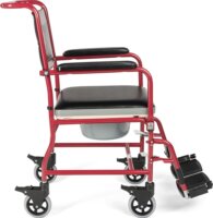 Timago FS692 Összecsukható WC Kerekesszék Max 100kg - Fekete / Piros