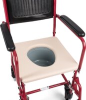 Timago FS692 Összecsukható WC Kerekesszék Max 100kg - Fekete / Piros