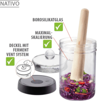 Gefu 15810 NATIVO Üveg Erjesztő edény 1,0L - Átlátszó