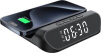Iris DC-130-B-Qi Digitális Ébresztőóra 15W Qi Vezeték Nélküli Töltővel - Fekete