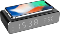 Iris DC-120-B-Qi Beépített vezeték nélküli gyorstöltős Digitális ébresztőóra - Fekete